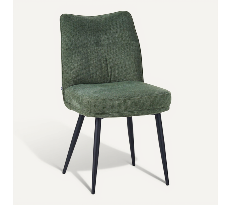 Chaise Louise Tissu Vert Pieds Métal Takasit