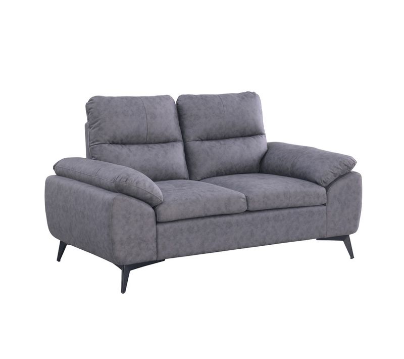 Canapé 2 Places Soan Simili Gris Foncé