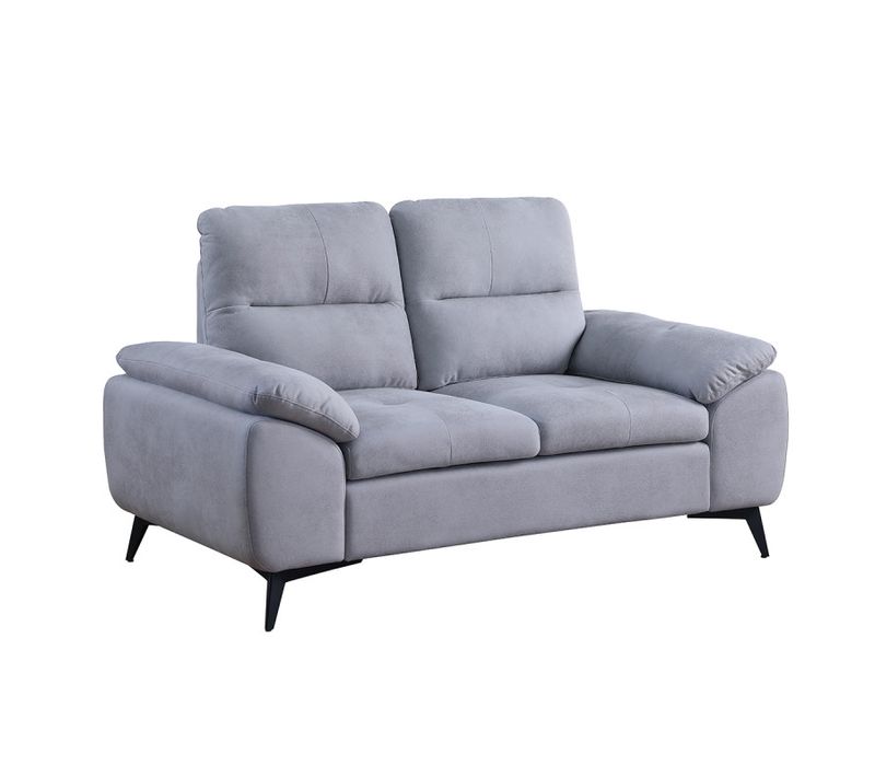 Canapé 2 Places Soan Simili Gris Clair