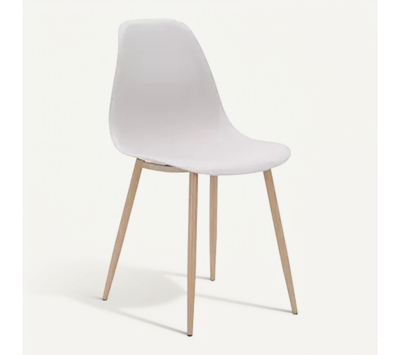 Chaise Pp Taupe Pieds Métal Effet Bois