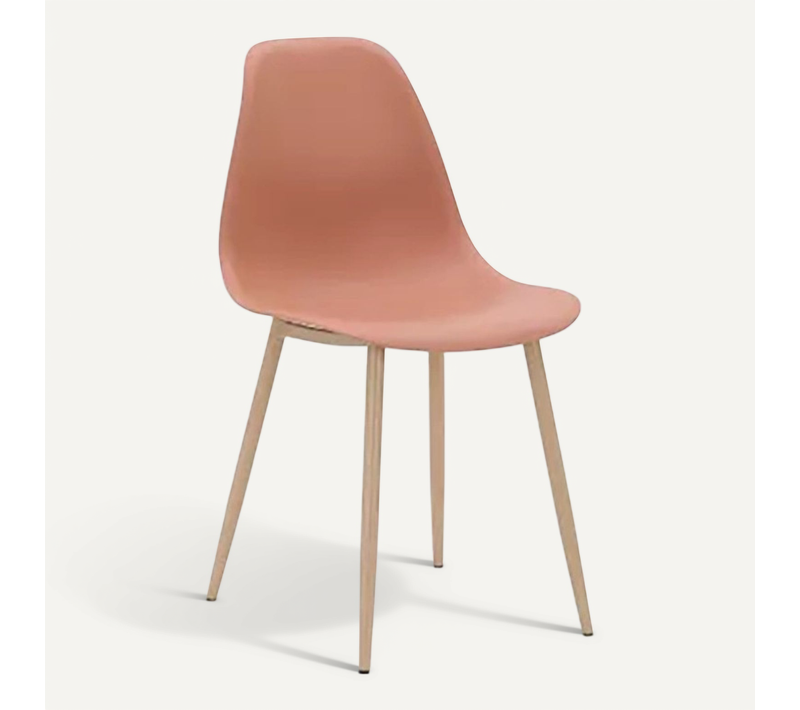Chaise Pp Terracotta Pieds Métal Effet Bois