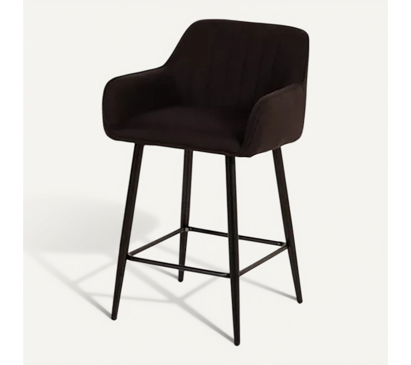 Tabouret De Bar Avec Accoudoirs Tissu Noir