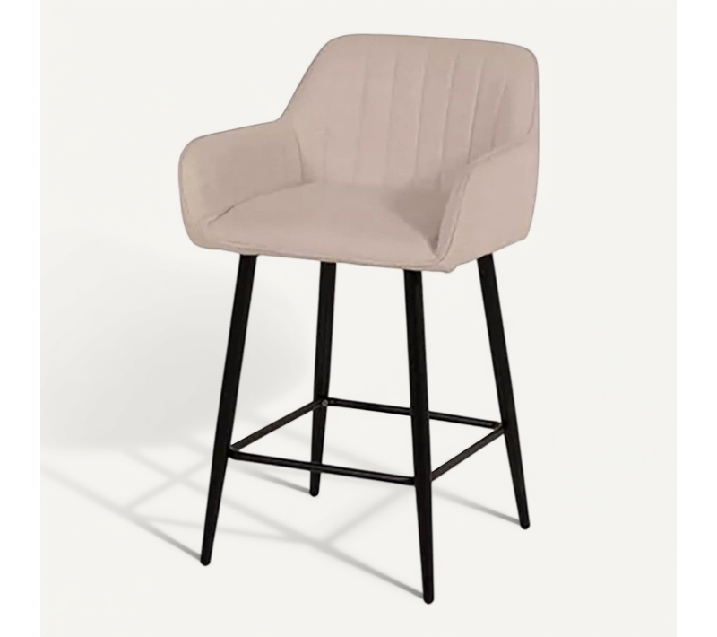 Tabouret De Bar Avec Accoudoirs Tissu Beige