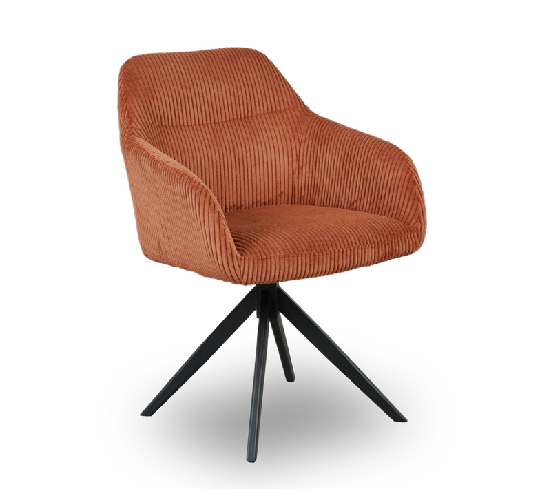 Chaise Pivotante Velours Côtelé Ambre Thélyo