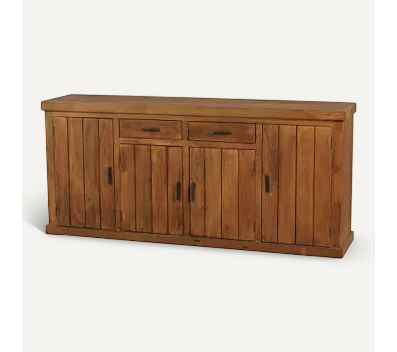 Buffet 200 Cm 4 Portes 2 Tiroirs Manguier Massif Ruv