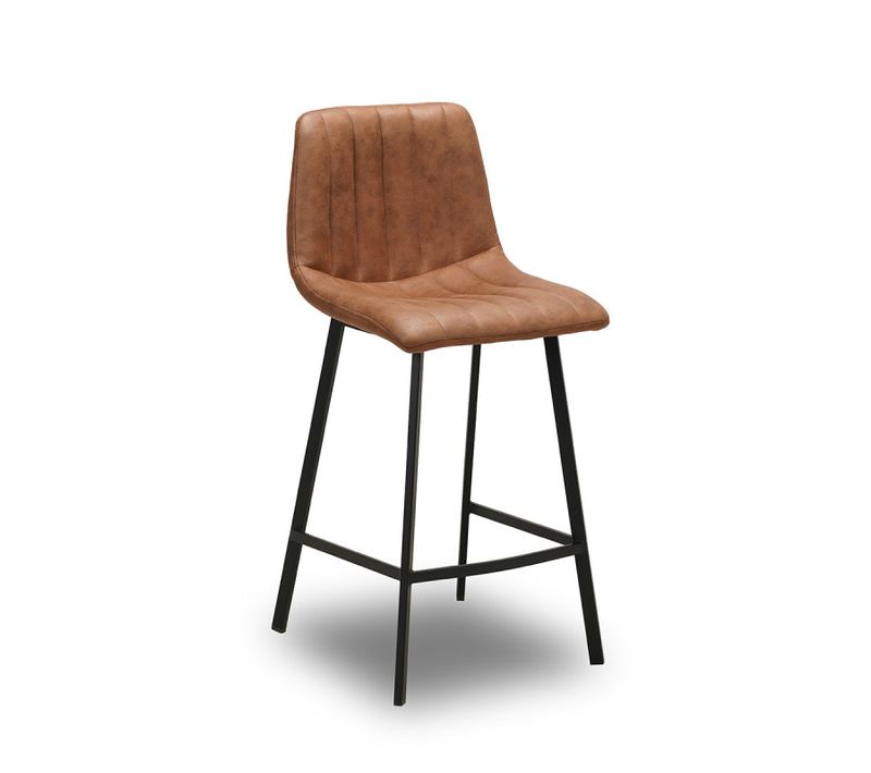 Tabouret De Bar Eden Marron Pu Pieds Métal Takasit