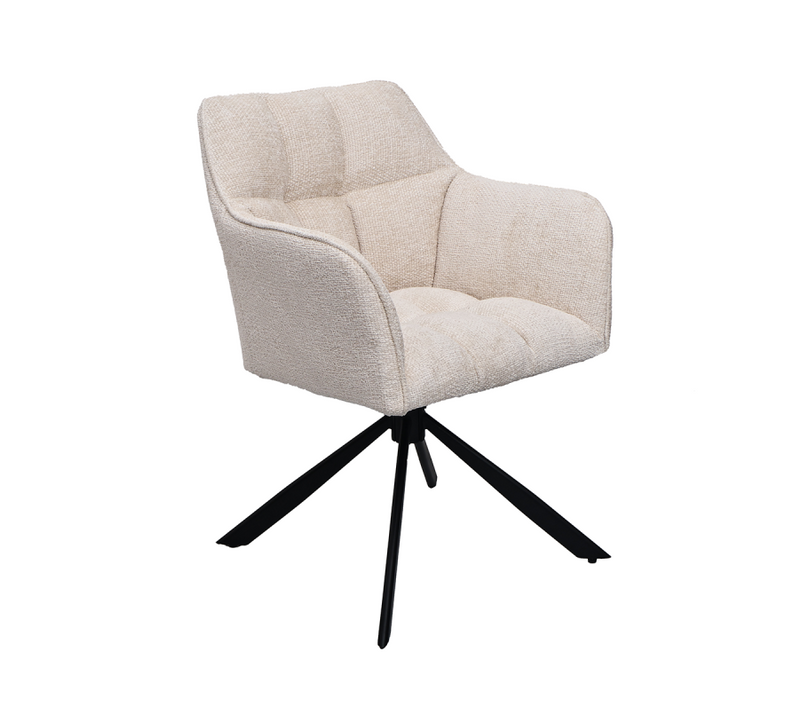 Chaise Repas Pivotante Zoé Beige Pieds Métal Noir Takasit