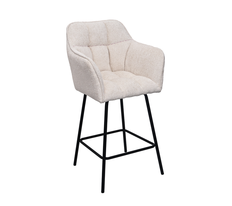 Tabouret De Bar Zoé Tissu Chenille Beige