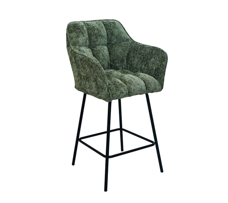 Tabouret De Bar Zoé Tissu Chenille Vert
