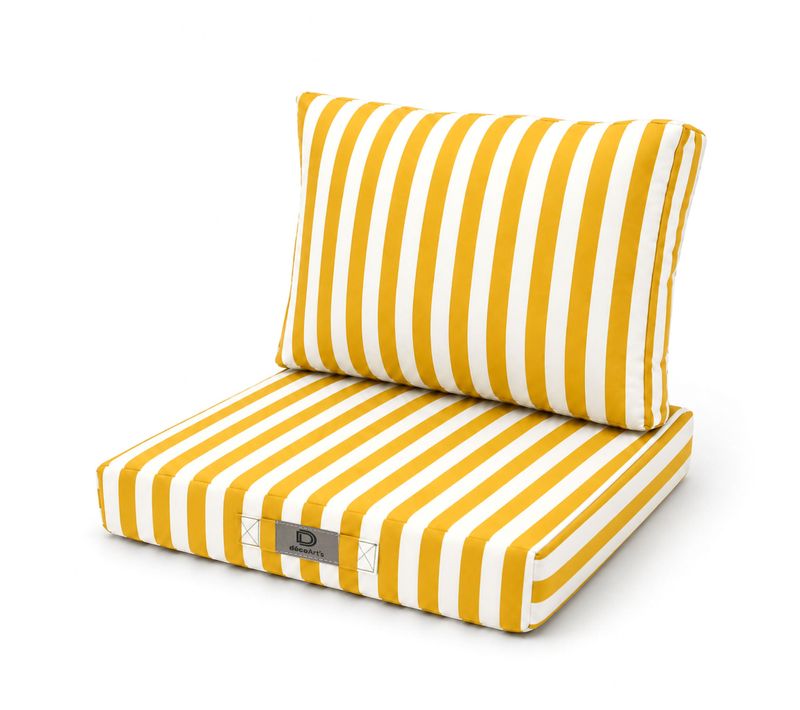 Coussins Pour Chaise De Jardin Déhoussable 40x40cm Rayure Jaune