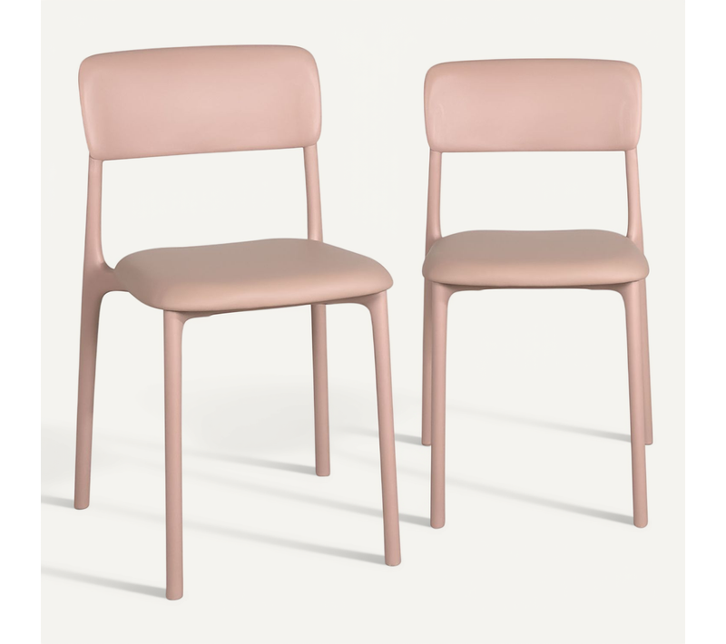 Lot De 2 Chaises De Cuisine Rim Roses Avec Assise En Simili