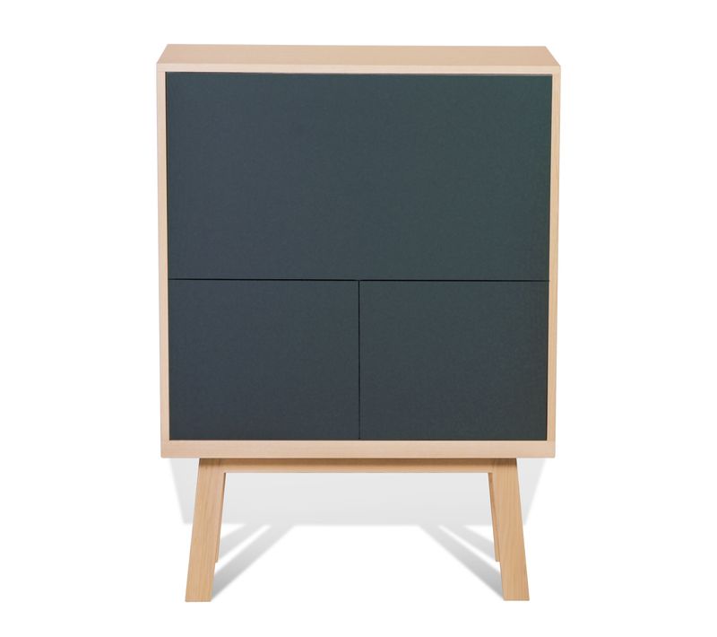 Bureau Secrétaire Avec Rangement De 90 Cm De Large, En Frêne