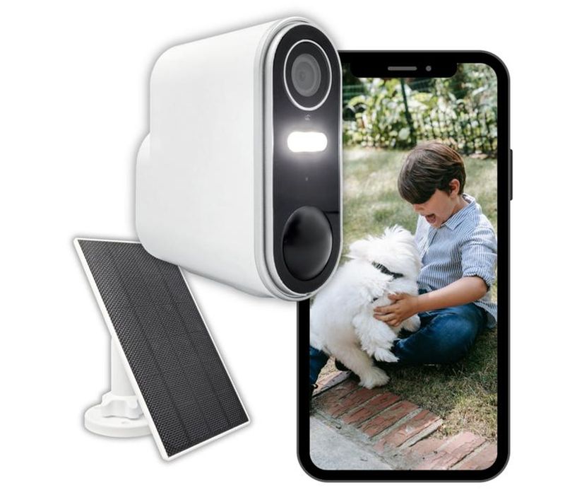 Caméra De Surveillance Extérieure Solaire Sans Fil 3mp, Vision Nocturne Couleur