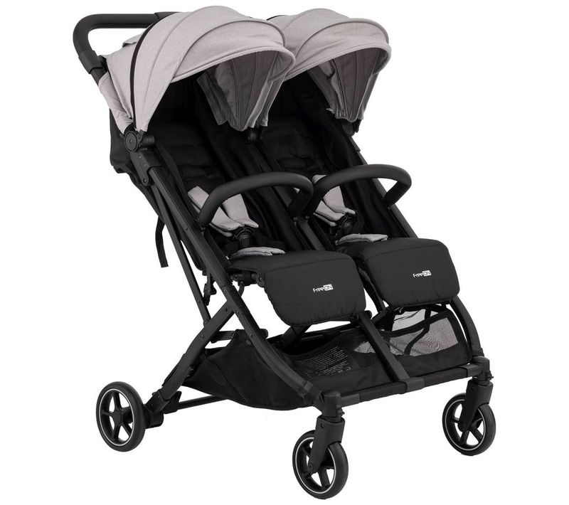 Active Twin Poussette Jumeaux Ou Enfants Rapprochés Largeur 74 Cm Gris