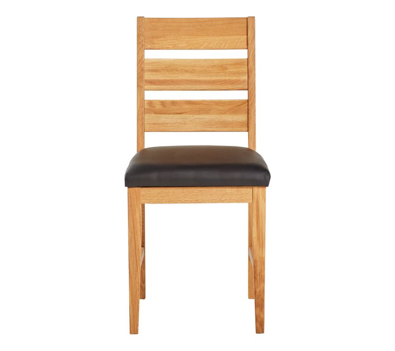 Chaise EMMA chêne massif/PU noir