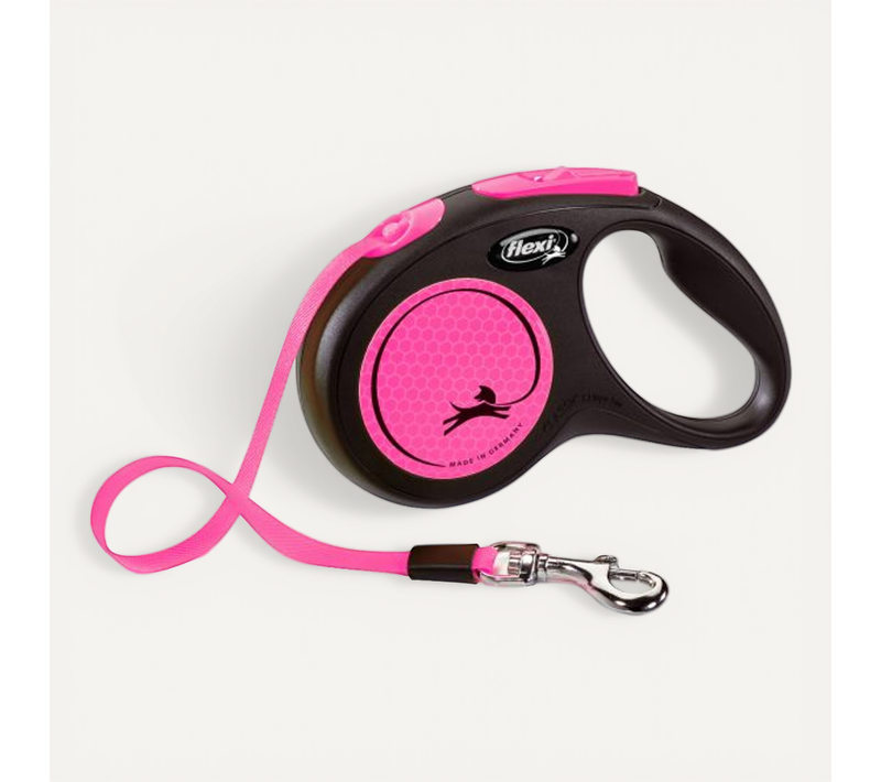 Laisse New Neon S Tape 5 M Black/ Neon Pink Cl11t5-251-s-neop