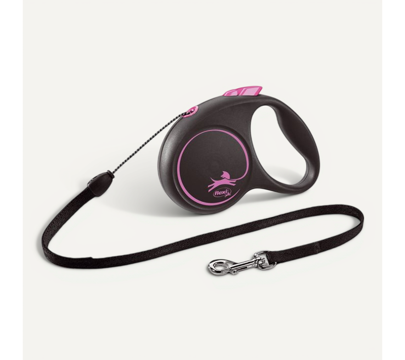 Laisse Black Design S Cord 5m Black/ Pink Fu12c5-251-s-cp
