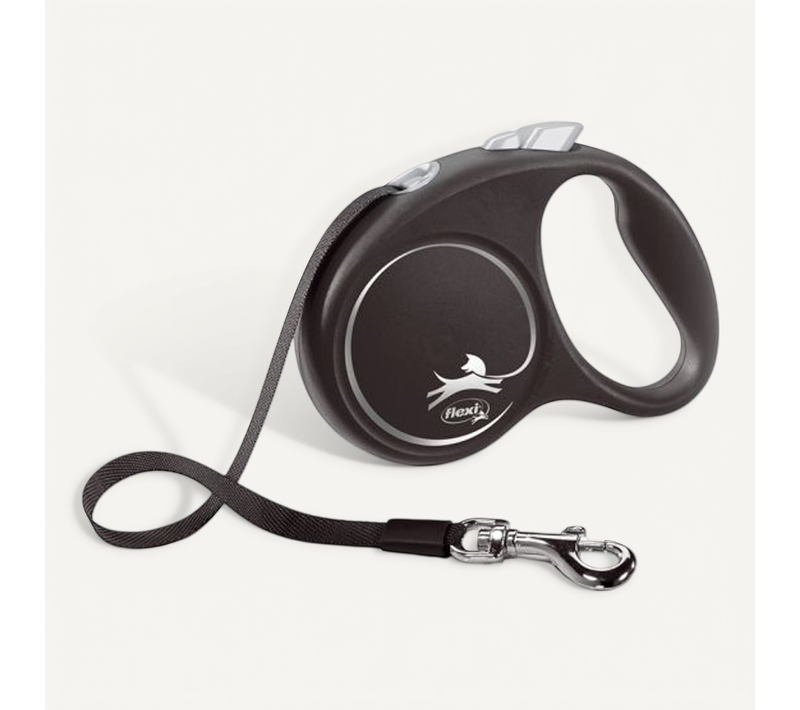 Laisse Black Design S Tape 5m Black/ Silver Fu12t5-251-s-si