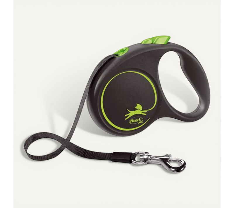 Laisse Black Design S Tape 5m Black/ Green Fu12t5-251-s-cg