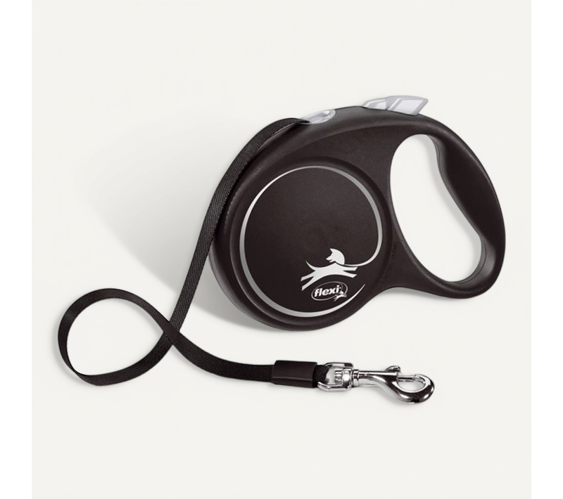 Laisse Black Design M Tape 5m Black/ Silver Fu22t5-251-s-si