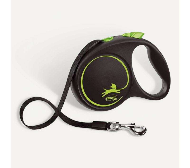 Laisse Black Design M Tape 5m Black/ Green Fu22t5-251-s-cg