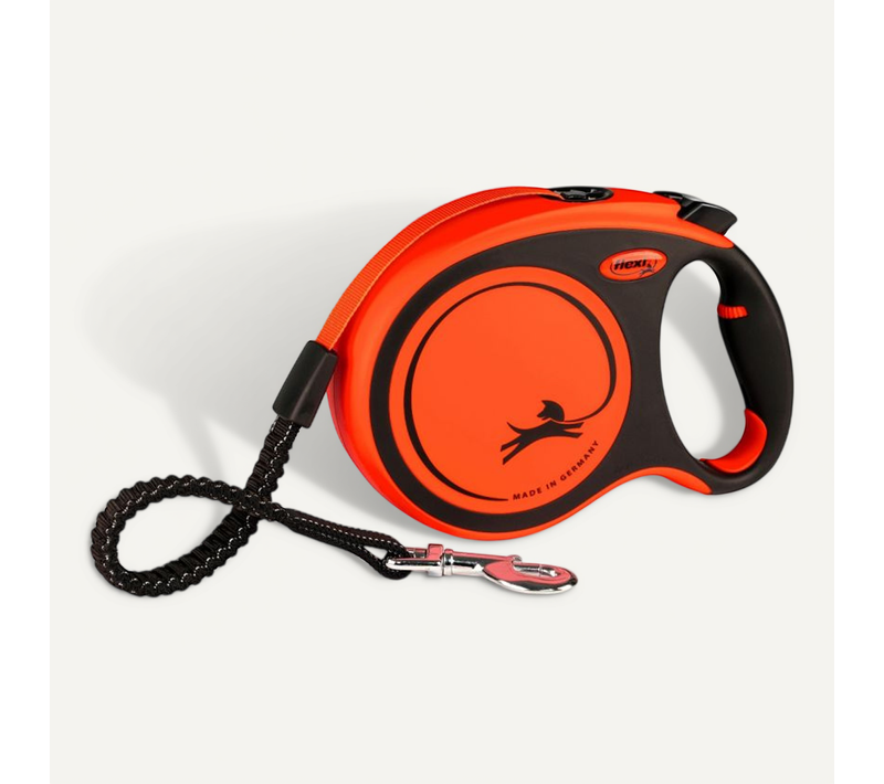 Laisse Sangle Trixie Flexi Xtreme - Taille L - 8m - Noir Et Orange