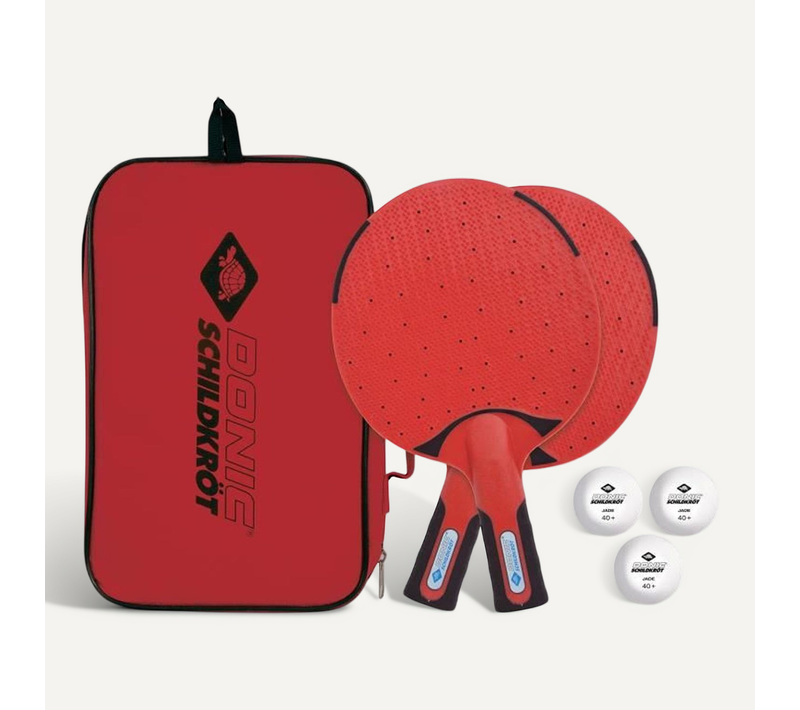 Set Tennis De Table Extérieur - 2 Raquettes Étanches, 3 Balles, Housse