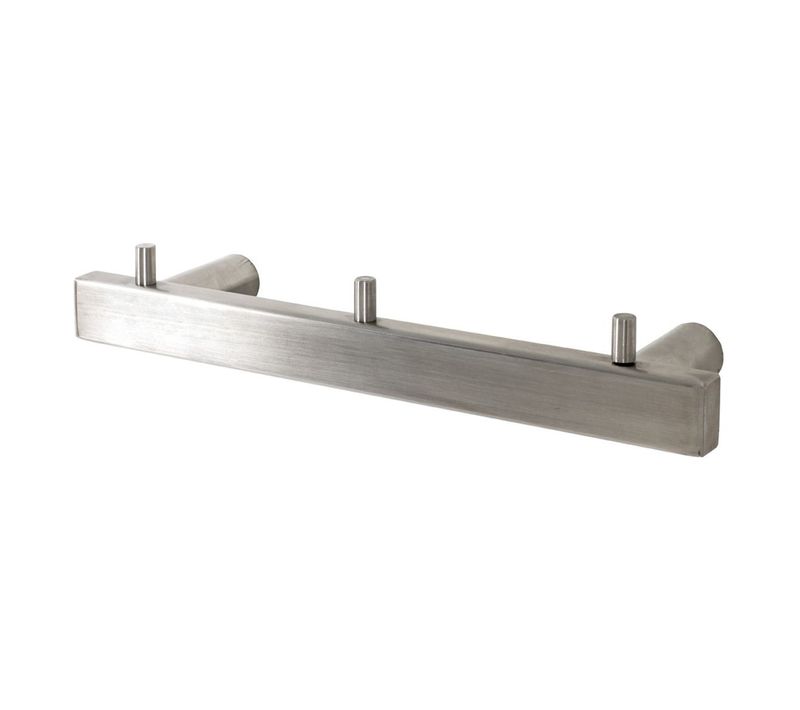 Porte-serviettes En Inox "3 Crochets" 26cm Argent
