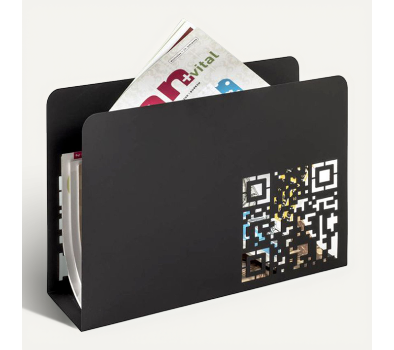 Porte-revues En Métal "qr Code" 35cm Noir