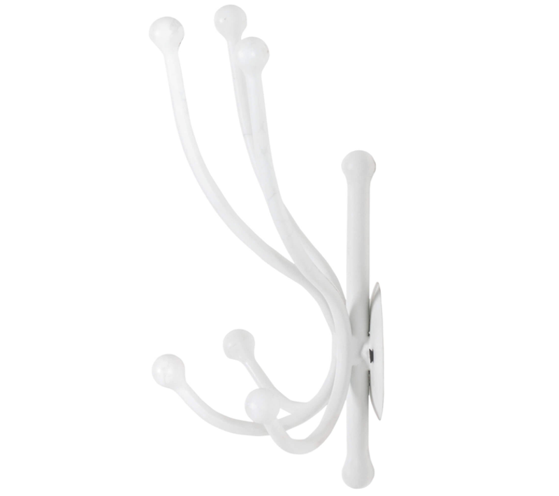 Porte-manteau Mural Design Métal Blanc 6 Crochets Colt