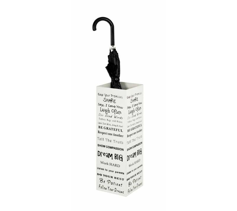 Porte-parapluies Design "lettrage" 48cm Blanc