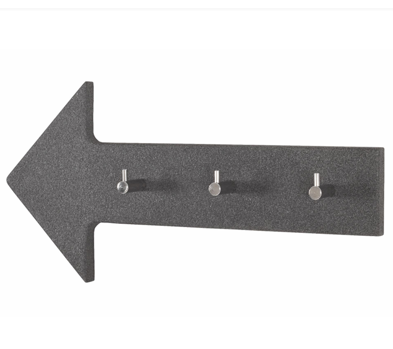 Porte-manteau Mural Design Flèche 3 Patères Granit Antra