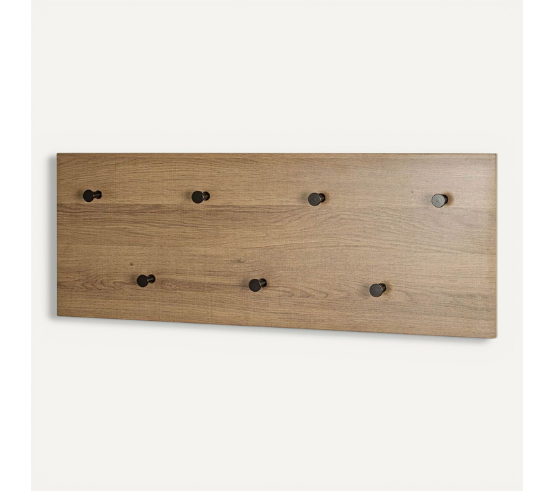 Patère Murale Double "miranda" 80cm Chêne Foncé et Noir