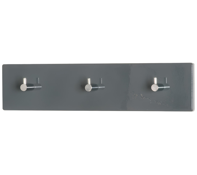 Porte-manteau 3 Patères Murales Design Gris Elio