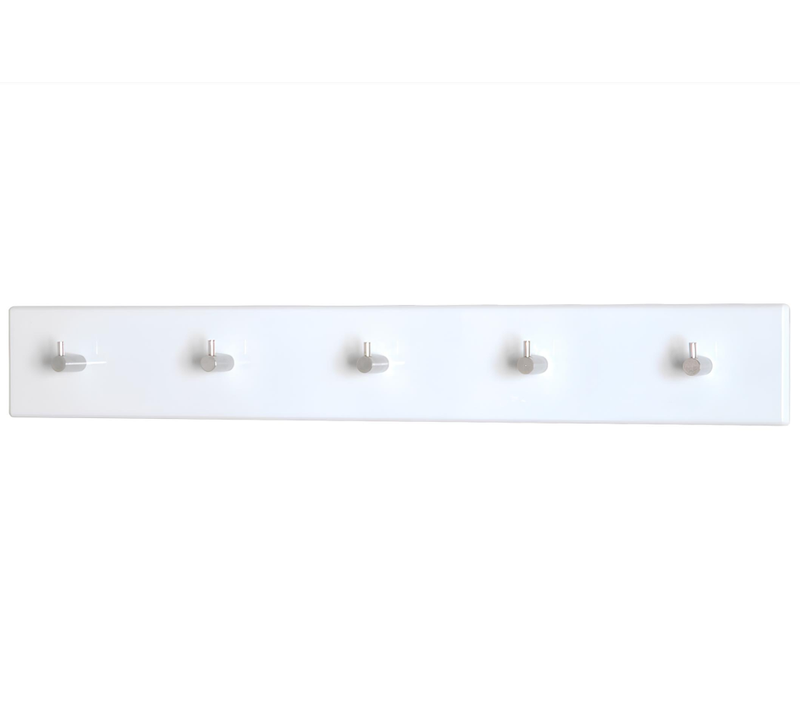 Porte-manteau Mural Design 5 Patères Blanc Hector