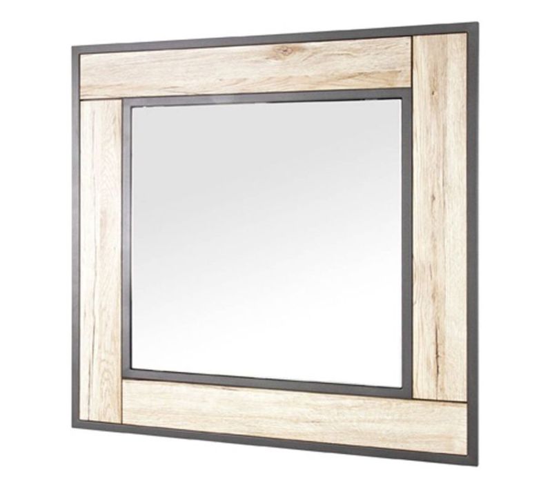 Miroir Mural "anabelle" 70cm Chêne et Gris