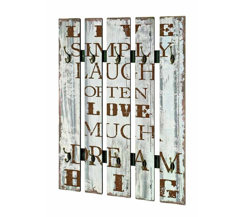 Patère Murale Vintage "love" 100cm Bleu