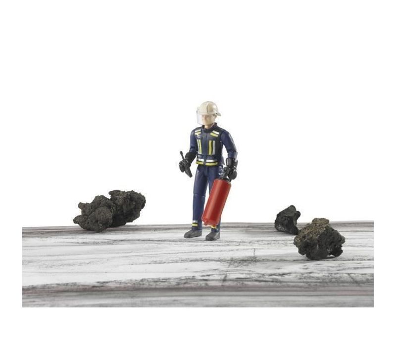 Bruder Figurine Pompier Avec Casque, Gants Et Accessoires 10,7 Cm