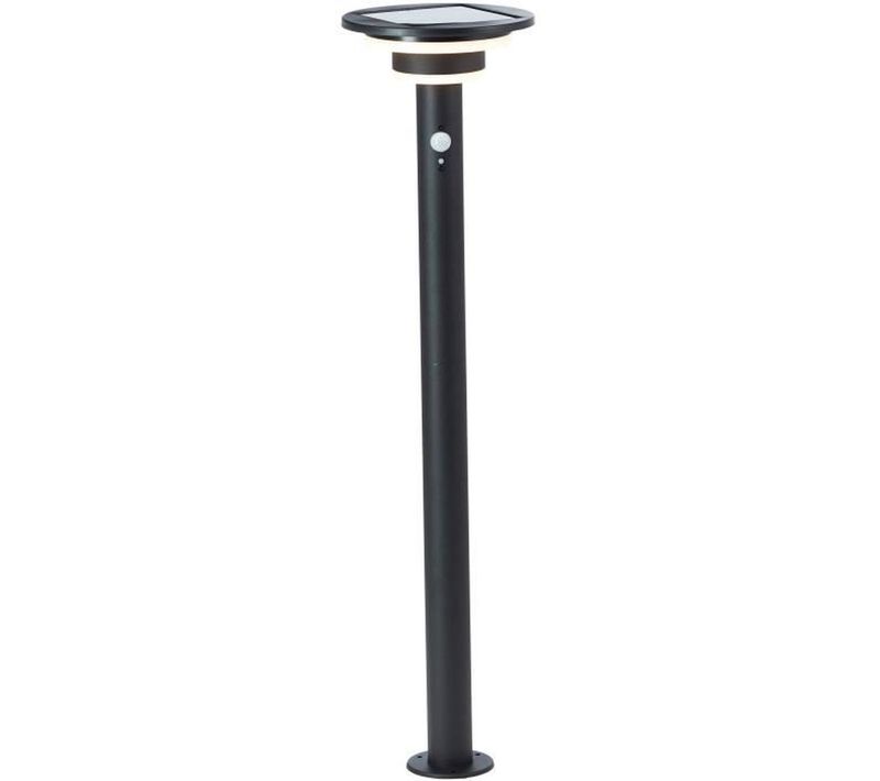 Potelet Solaire LED Avec Détecteur De Mouvement, 85 Cm, Inox Noir