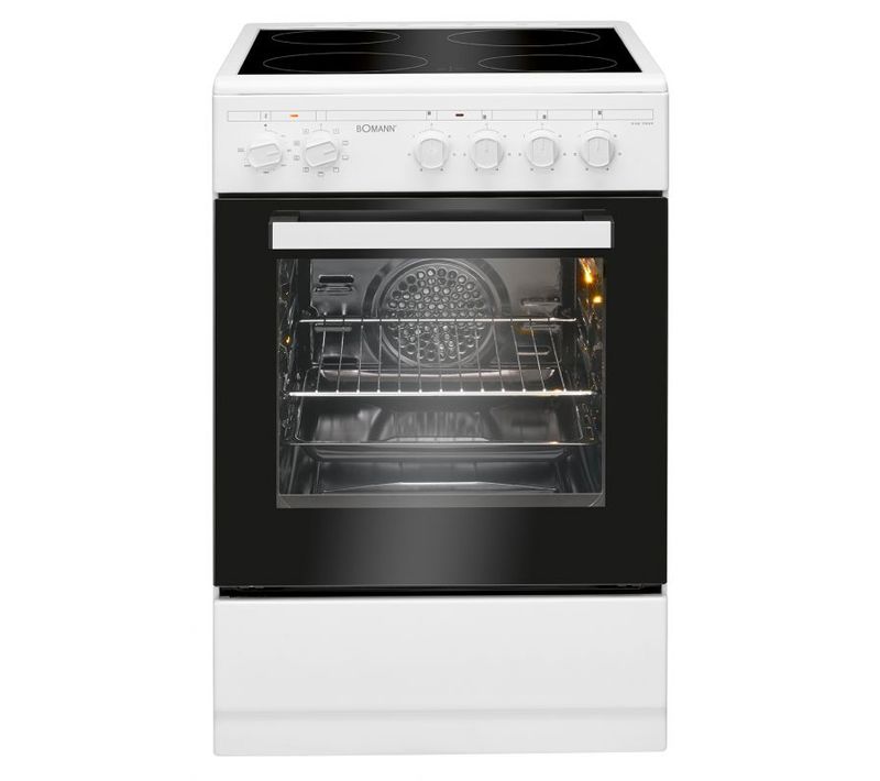 Cuisinière électrique 4 Plaques Vitrocéramiques Et Four 43l Blanc  Ehc7939-blanc