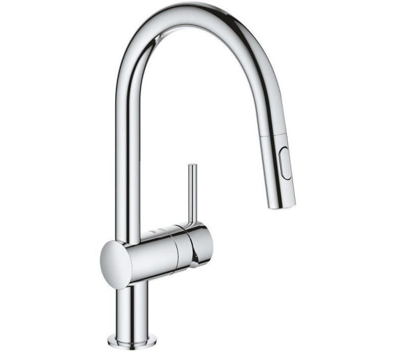 Mitigeur Évier Minta Douchette Extractible 2 Jets Tube Pivotant 360° Clapet Anti-retour