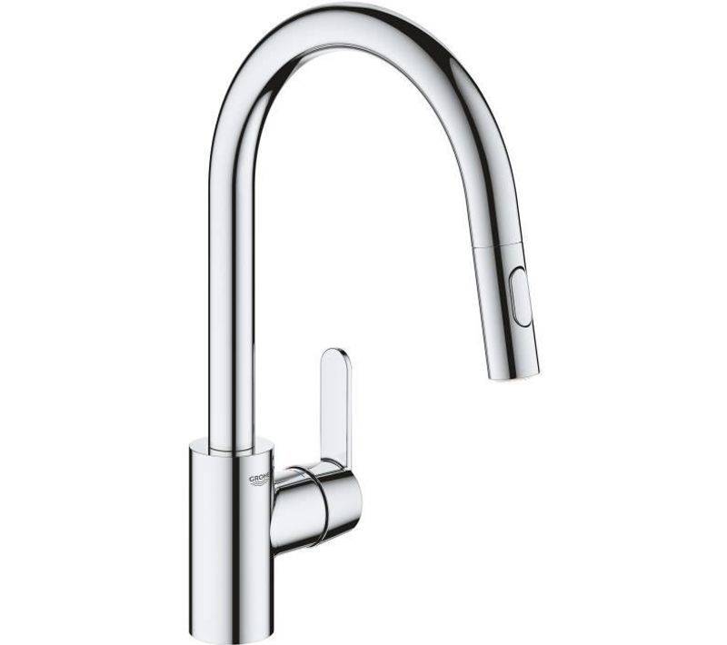 Robinet De Cuisine Évier Get Avec Douchette Extractible Bec U Inverseur 2 Jets, Supersteel, 31484001