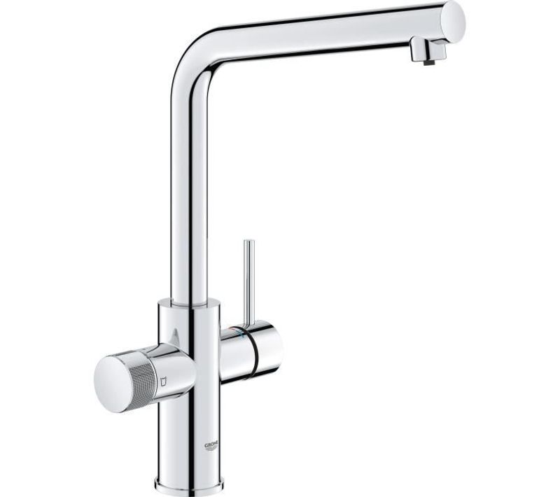 Robinet Filtrant De Cuisine - Chromé - Filtration De L'eau - Bec Haut En L - Rotation 150°