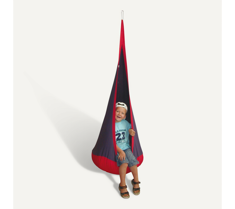 Hamac Pour Enfants En Toile Rouge Et Bleu Avec Coussin Gonflable - Idéal Pour Intérieur Et Extérieur
