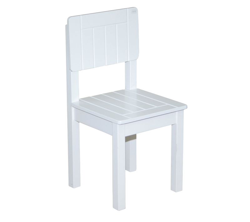 Chaise Enfant Rustique En Bois Laqué Blanc - Utilisable De 2 à 10 Ans