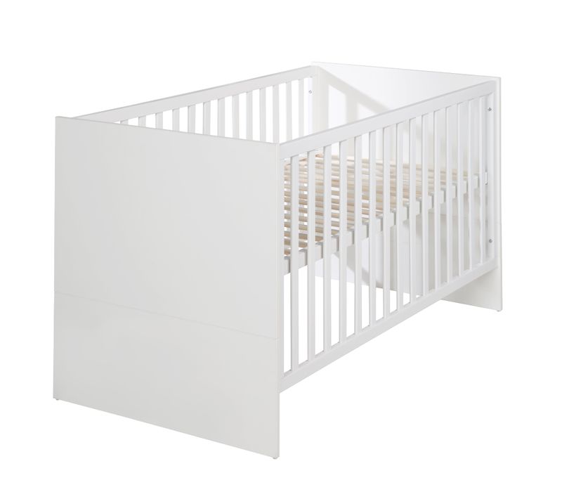 Lit Bébé Évolutif En Bois Maren - 70 X 140 Cm - Hauteur Réglable - 0 à 7 Ans - Blanc