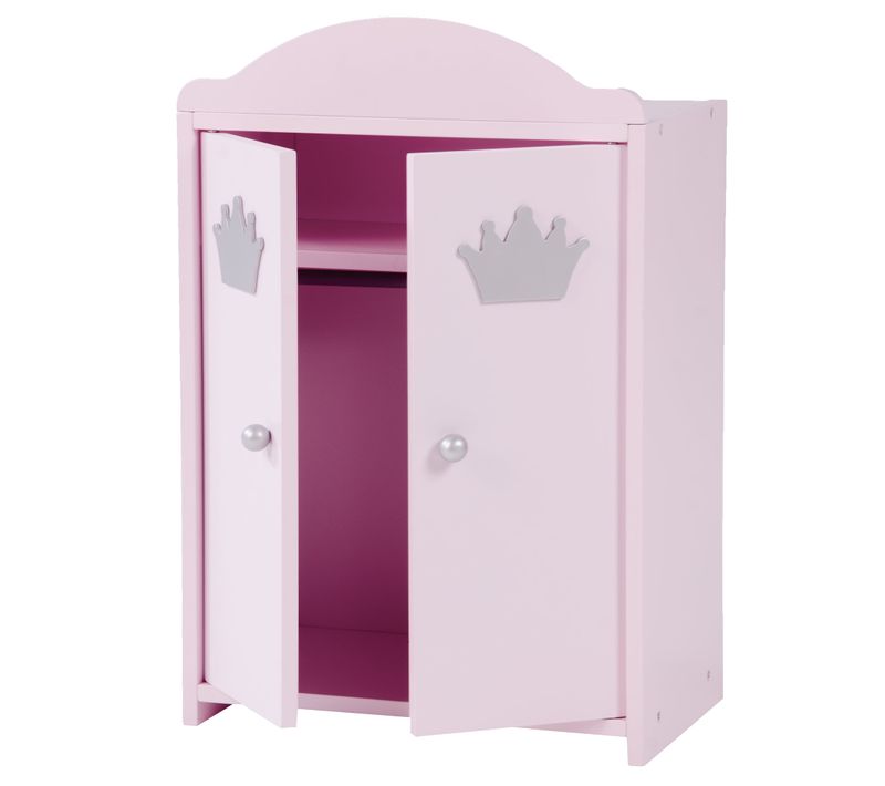 Armoire Poupée Princesse Sophie Avec Tringle à Vêtements Et Étagère - Dès 18 Mois - Rose