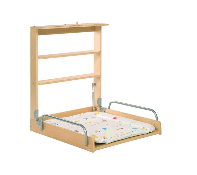 Table À Langer Murale En Bois Blanc Et Hêtre Woodland