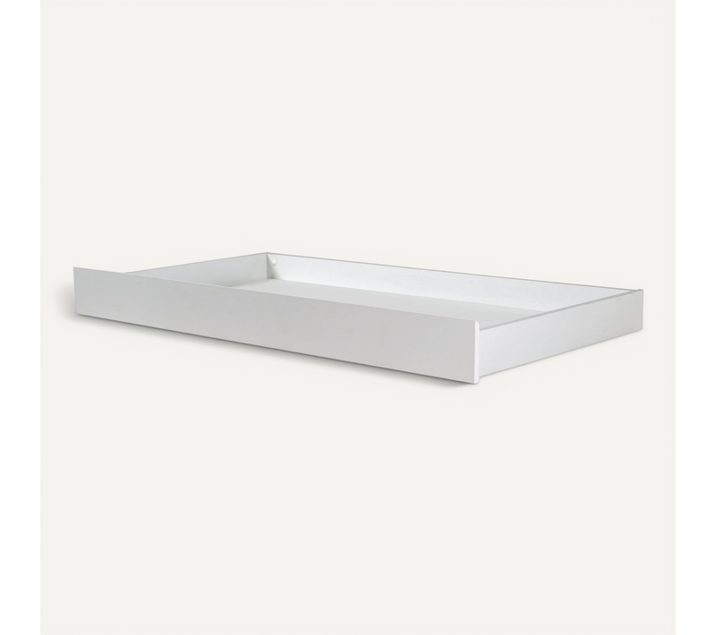 Tiroir De Lit En Bois Pour Lit Bébé 70x140 Avec Roulettes - Laqué Blanc