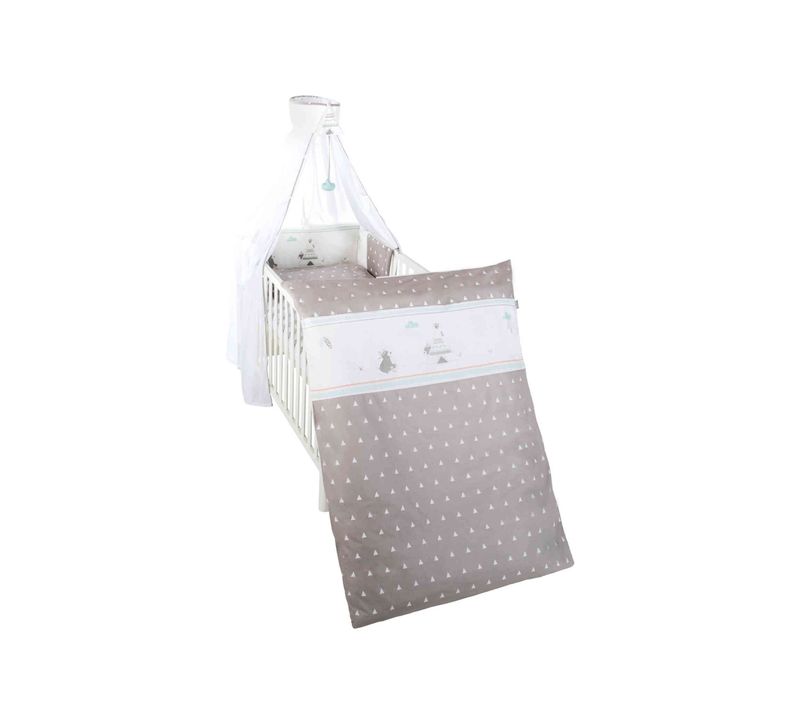 Parure De Lit + Accessoires Indian Bear Gris 100x135 (bébé)